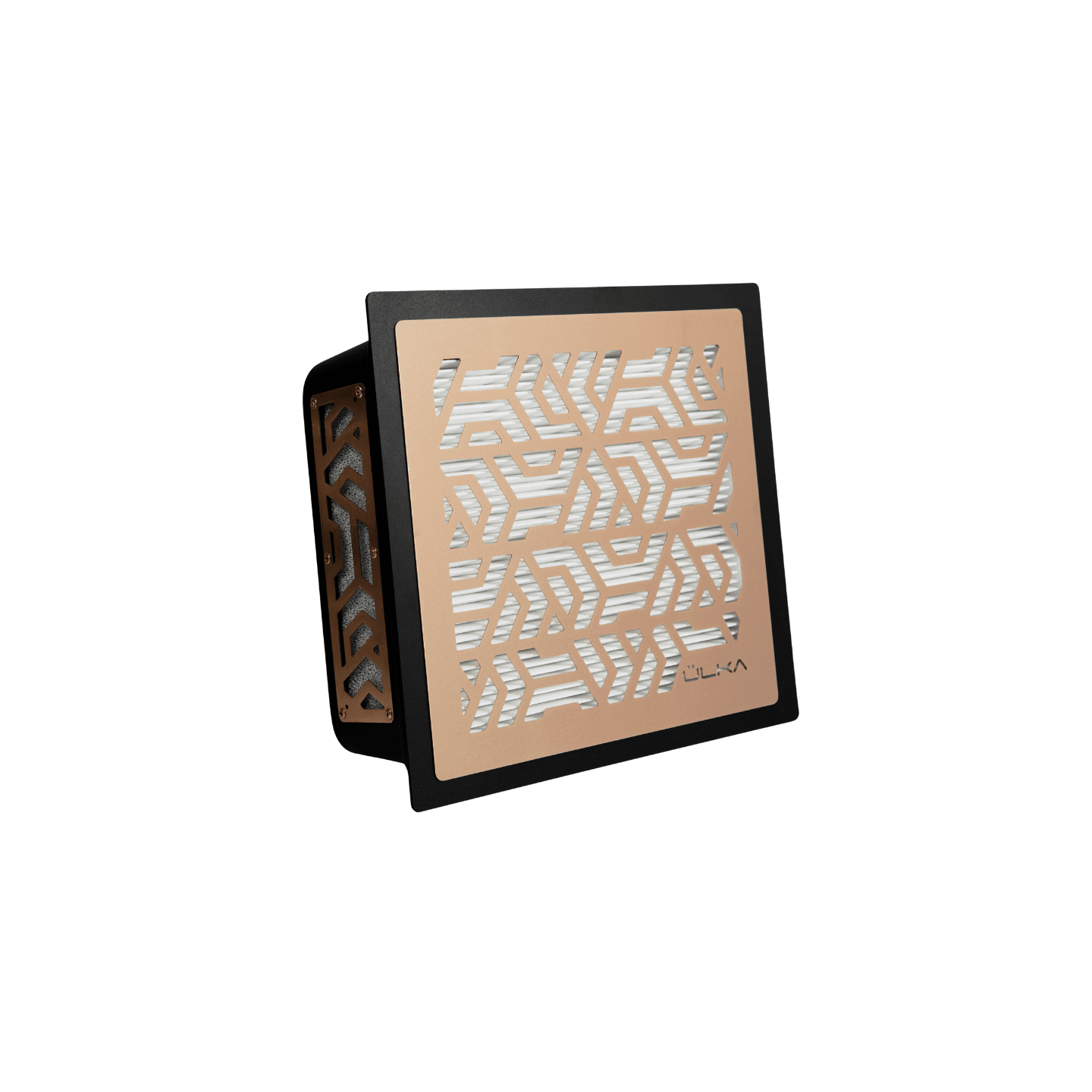 Coletor de pó Ulka Premium embutido preto com grelha rose gold