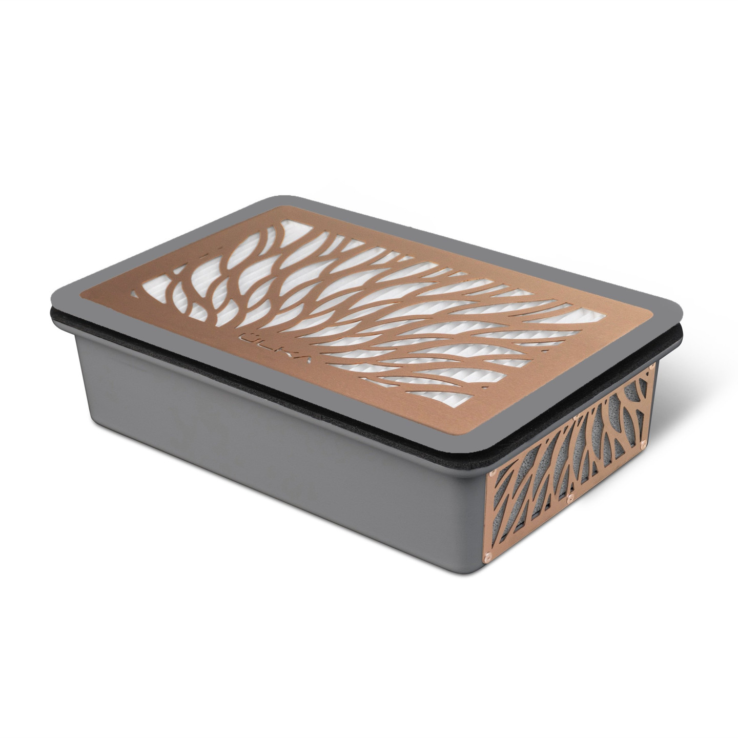 ULKA Tornado Built-in Nail Dust Collector – Grey with Rose Gold Grid